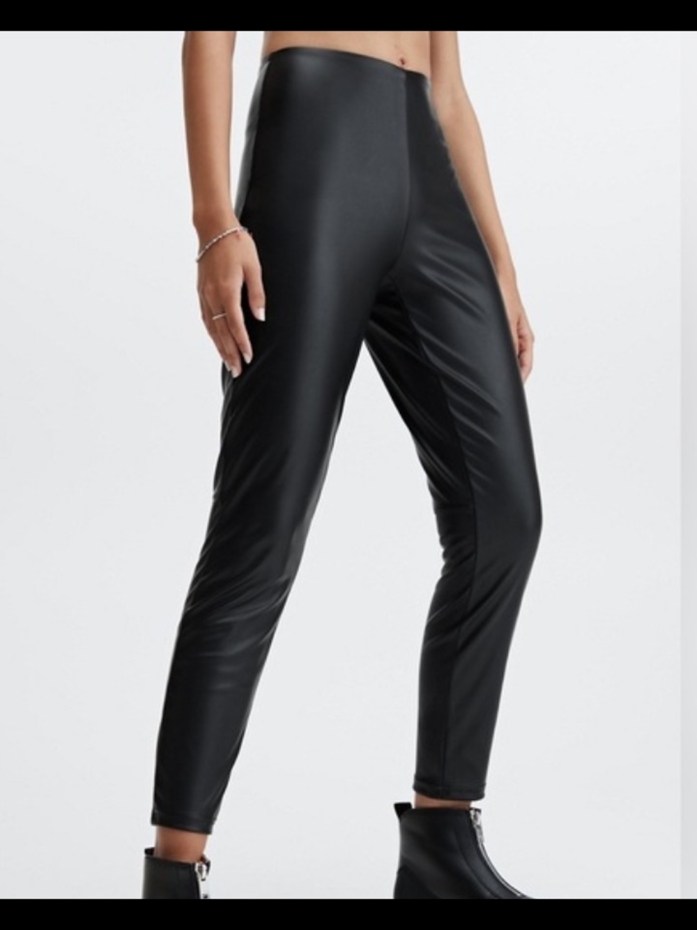 Fabletics Black Faux Leather Skinny Pants